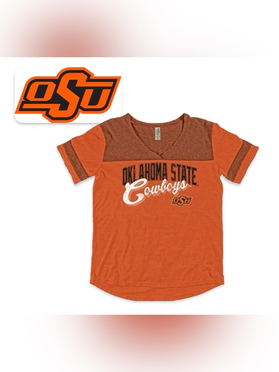 Blue 84 Tops - NWT [Blue 84] Oklahoma State Cowboys NCAA Short-Sleeve High/Low Top Women’s L